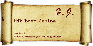 Hübner Janina névjegykártya